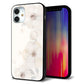 iPhone 12 mini 強化ガラス＆TPUスマホケース ガラプリ【SC952 ドゥ・フルール（セピア）】