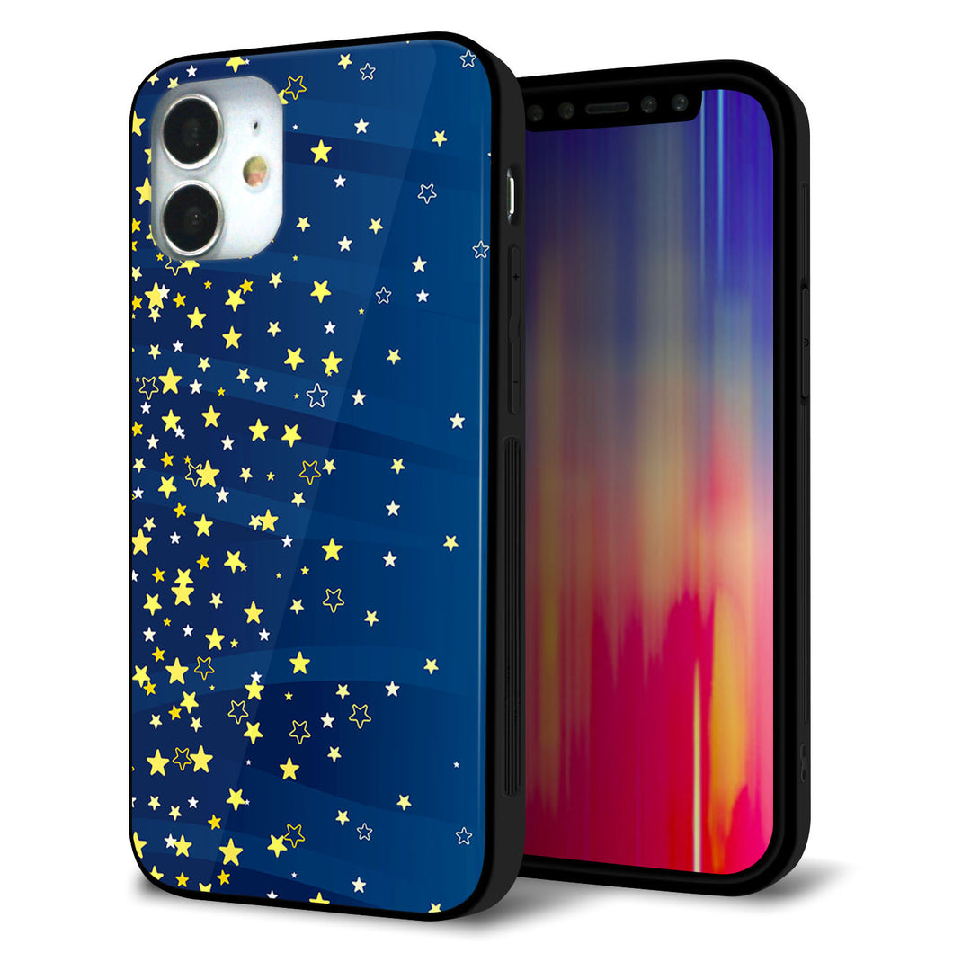 iPhone 12 mini 強化ガラス＆TPUスマホケース ガラプリ【VA842 満天の星空】