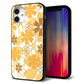 iPhone 12 mini 強化ガラス＆TPUスマホケース ガラプリ【VA959 重なり合う花 オレンジ】