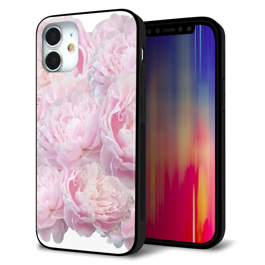 iPhone 12 mini 強化ガラス＆TPUスマホケース ガラプリ【YI885 フラワー６】