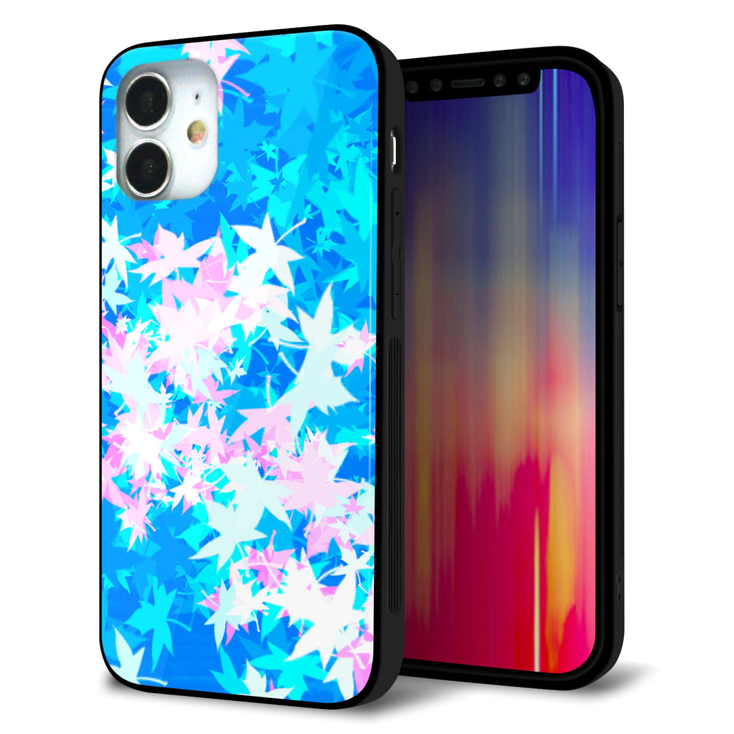 iPhone 12 mini 強化ガラス＆TPUスマホケース ガラプリ【YJ290 デザインもみじ】