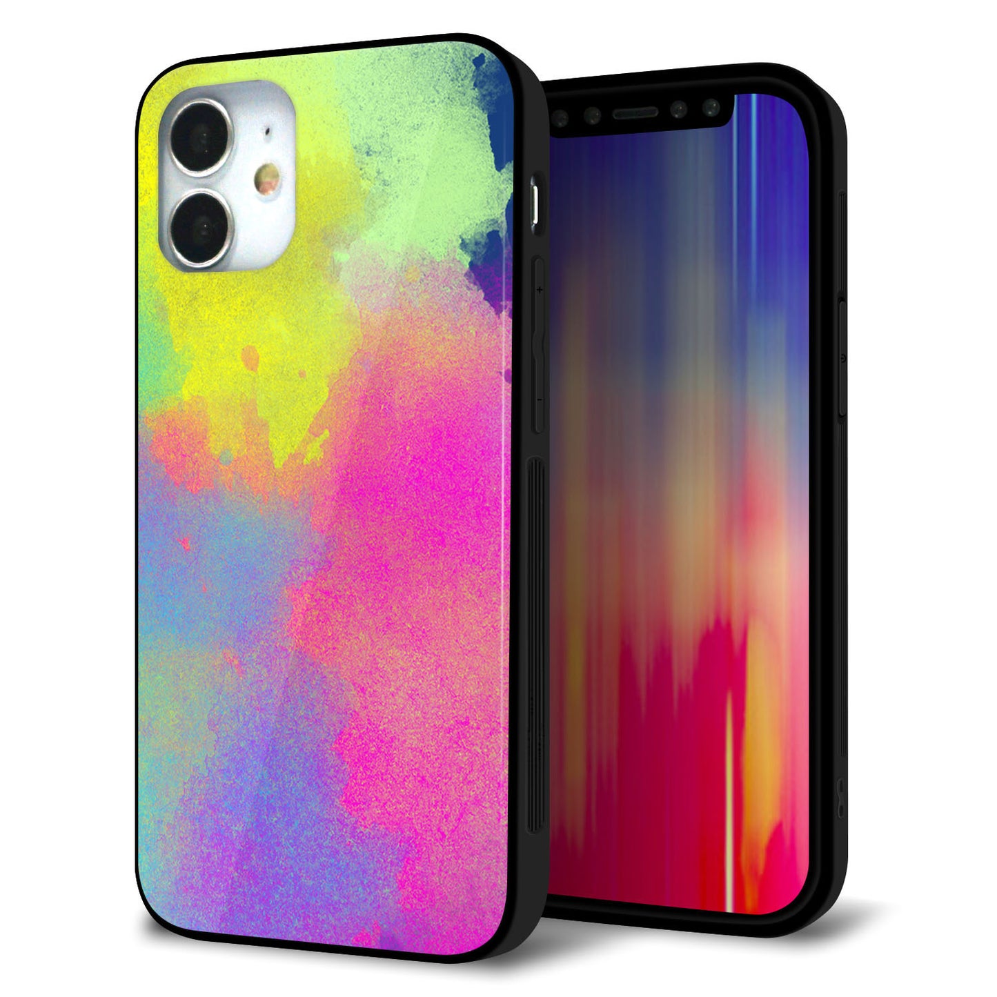 iPhone 12 mini 強化ガラス＆TPUスマホケース ガラプリ【YJ294 デザイン色彩】