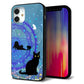 iPhone 12 mini 強化ガラス＆TPUスマホケース ガラプリ【YJ327 魔法陣猫 キラキラ かわいい】