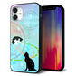 iPhone 12 mini 強化ガラス＆TPUスマホケース ガラプリ【YJ329 魔法陣猫 キラキラ パステル】