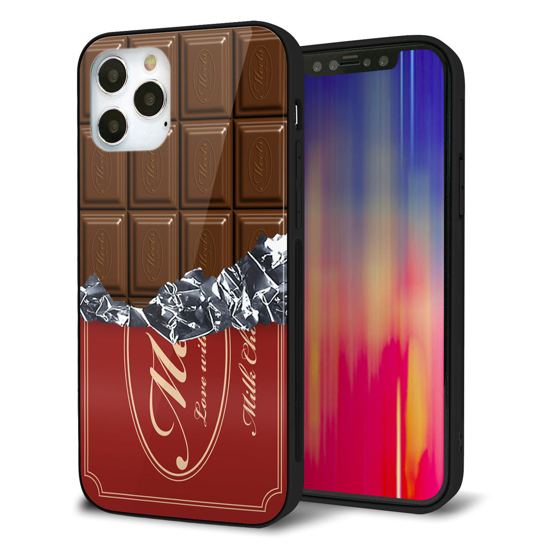 iPhone 12 Pro 強化ガラス＆TPUスマホケース ガラプリ【535 板チョコ-エンジ包装】