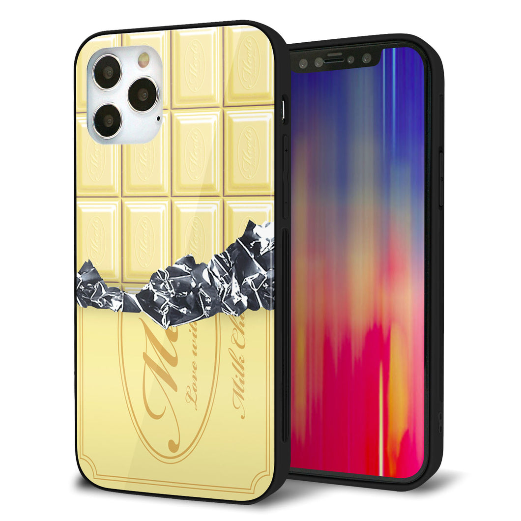 iPhone 12 Pro 強化ガラス＆TPUスマホケース ガラプリ【553 板チョコ?ホワイト】