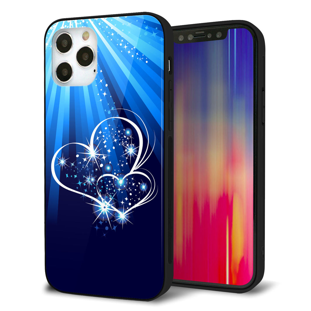 iPhone 12 Pro 強化ガラス＆TPUスマホケース ガラプリ【702 スイミングハート】