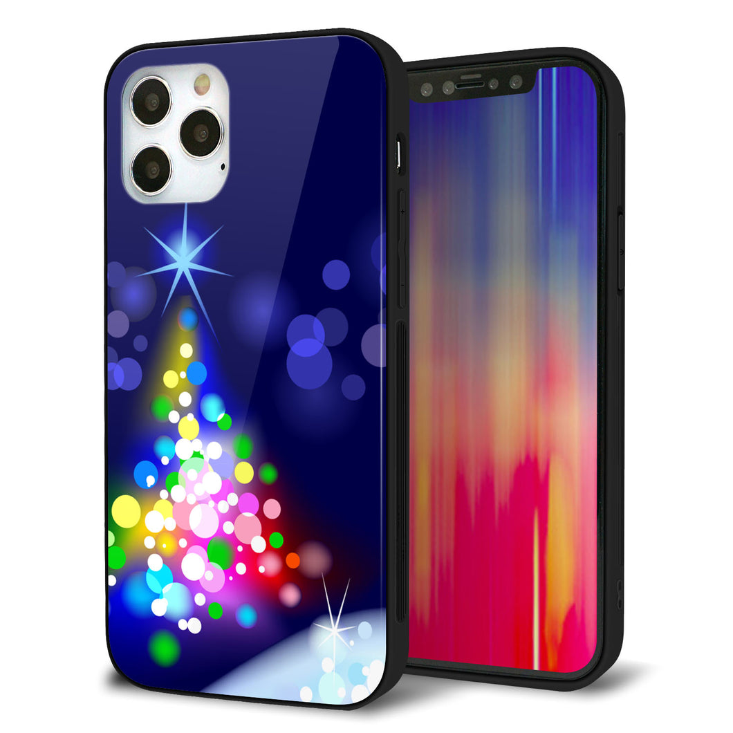iPhone 12 Pro 強化ガラス＆TPUスマホケース ガラプリ【720 白銀のクリスマスツリー】