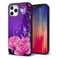 iPhone 12 Pro 強化ガラス＆TPUスマホケース ガラプリ【1177 紫色の夜】