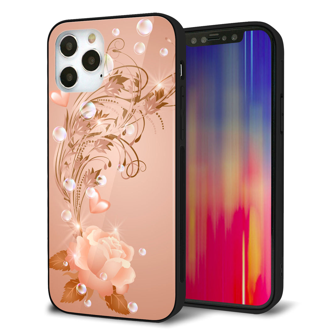iPhone 12 Pro 強化ガラス＆TPUスマホケース ガラプリ【1178 ラブリーローズ】