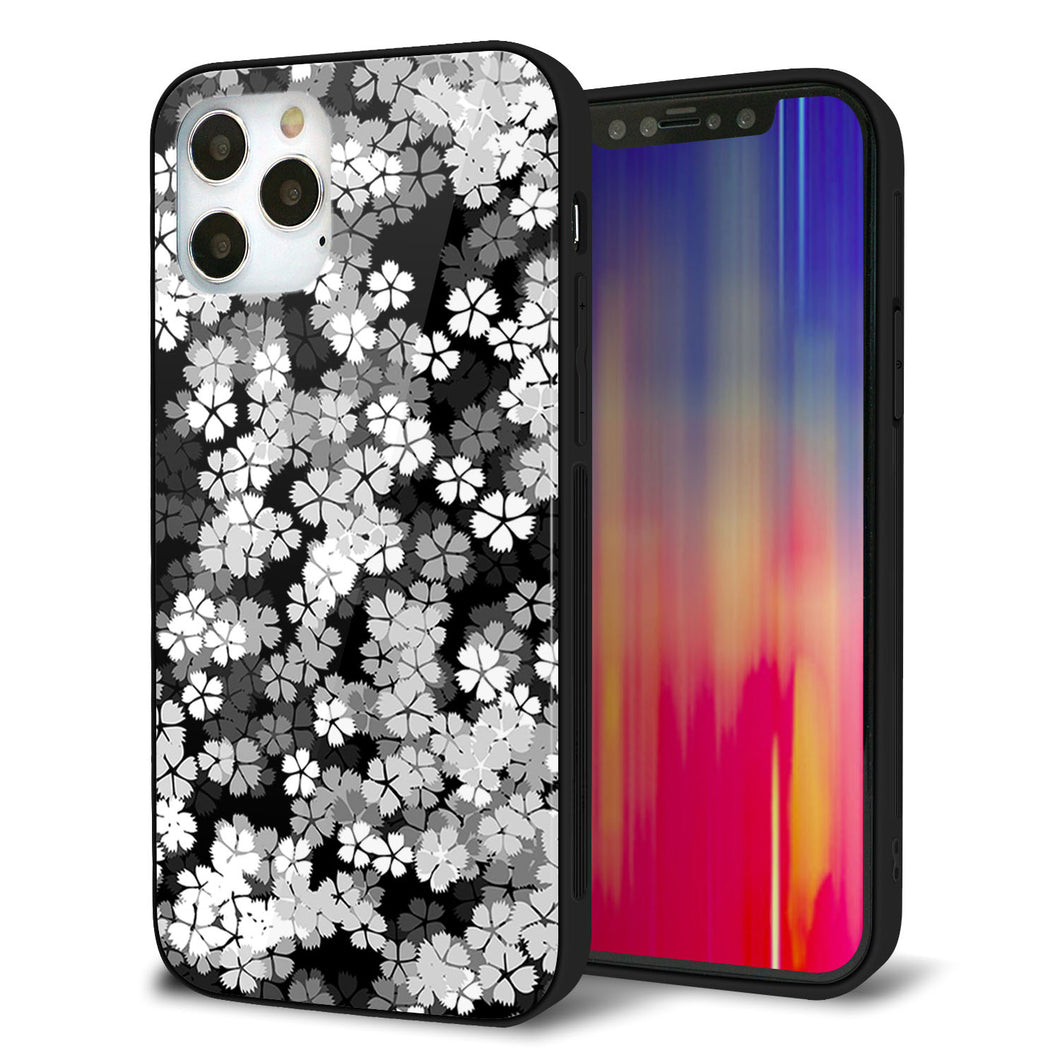 iPhone 12 Pro 強化ガラス＆TPUスマホケース ガラプリ【1332 夜桜】