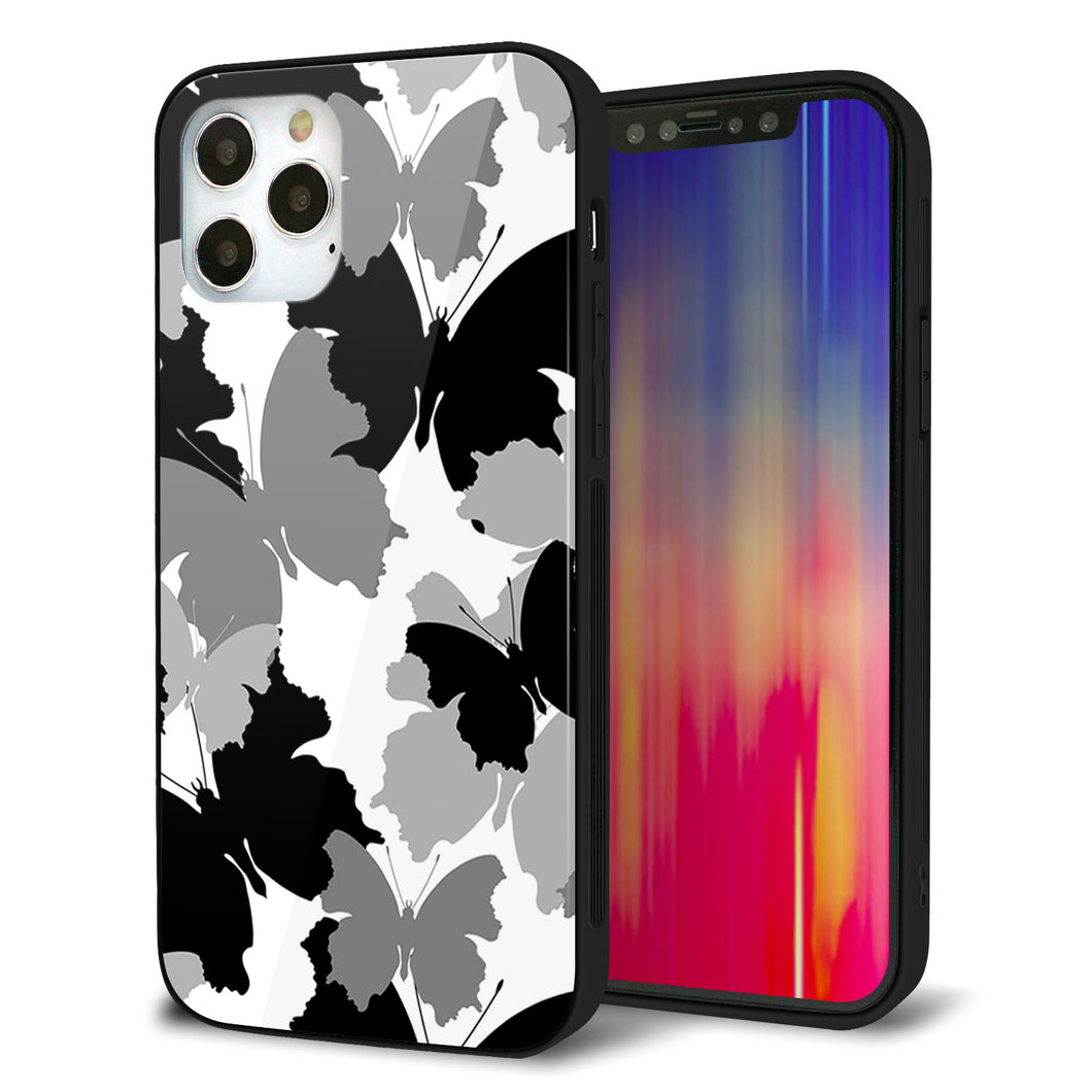 iPhone 12 Pro 強化ガラス＆TPUスマホケース ガラプリ【1336 夜の蝶】