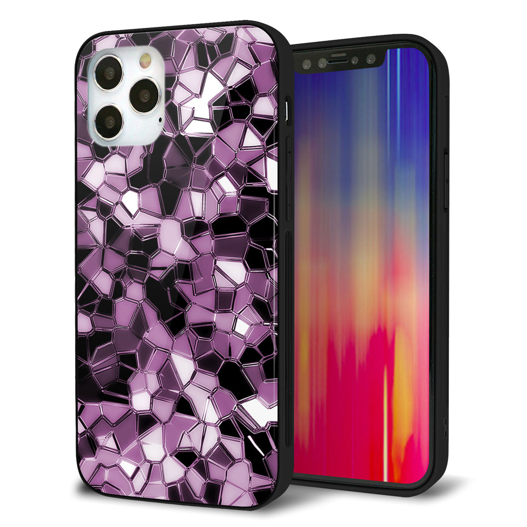 iPhone 12 Pro 強化ガラス＆TPUスマホケース ガラプリ【EK837 テクニカルミラーパープル】