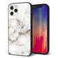 iPhone 12 Pro 強化ガラス＆TPUスマホケース ガラプリ【KM871 大理石WH】