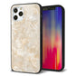 iPhone 12 Pro 強化ガラス＆TPUスマホケース ガラプリ【KM872 大理石パール】
