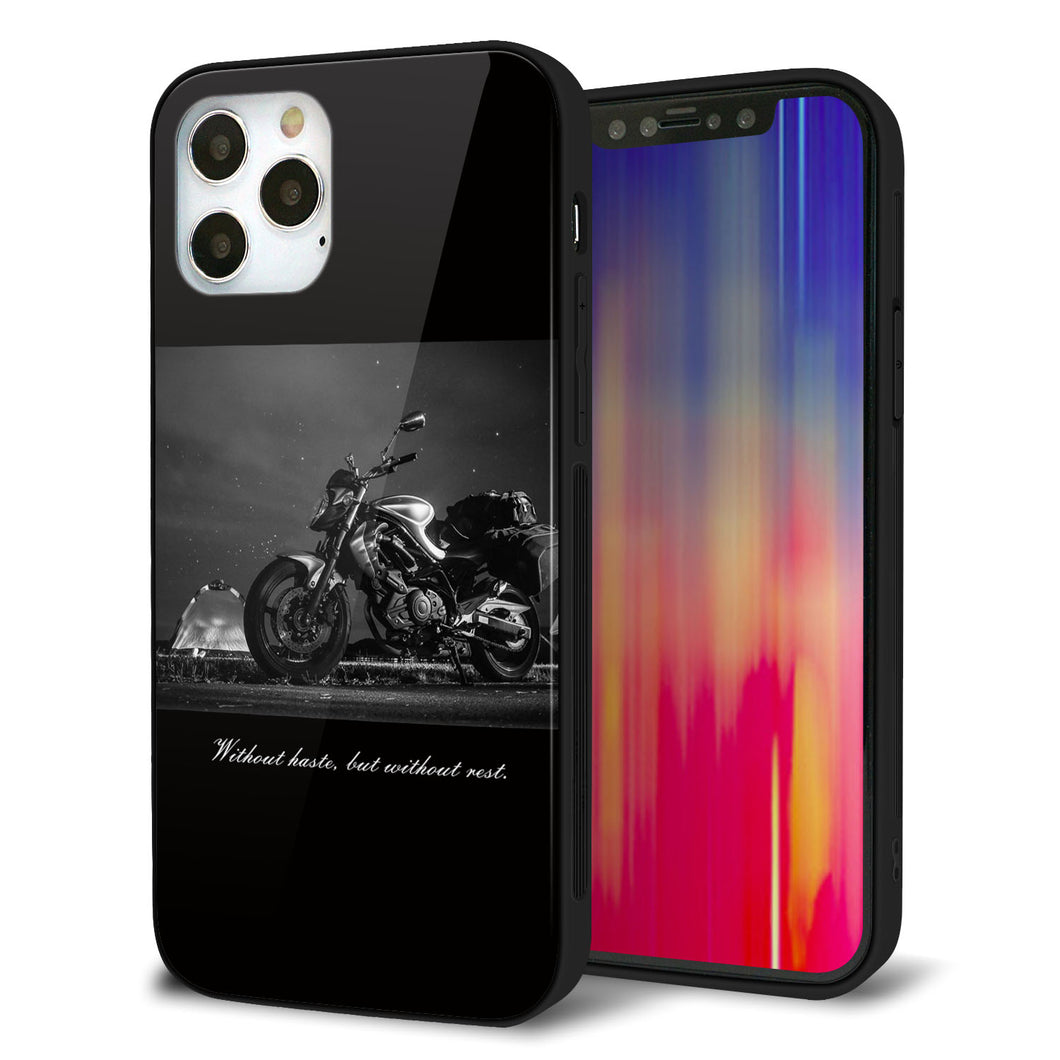 iPhone 12 Pro 強化ガラス＆TPUスマホケース ガラプリ【KM879 バイク】