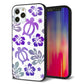 iPhone 12 Pro 強化ガラス＆TPUスマホケース ガラプリ【SC878 ハワイアンアロハホヌ（パープル）】