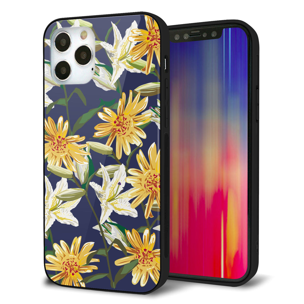 iPhone 12 Pro 強化ガラス＆TPUスマホケース ガラプリ【SC893 ボタニカル デイジー＆リリー】