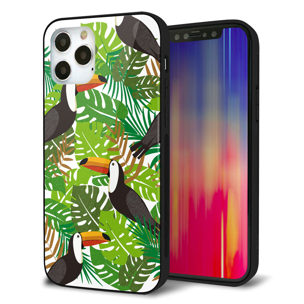 iPhone 12 Pro 強化ガラス＆TPUスマホケース ガラプリ【SC894 ボタニカル トロピカルバード】