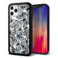iPhone 12 Pro 強化ガラス＆TPUスマホケース ガラプリ【SC905 ガーデンバタフライ ブラック】