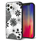 iPhone 12 Pro 強化ガラス＆TPUスマホケース ガラプリ【SC912 花柄モノトーン 01】