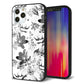 iPhone 12 Pro 強化ガラス＆TPUスマホケース ガラプリ【SC914 花柄モノトーン 03】