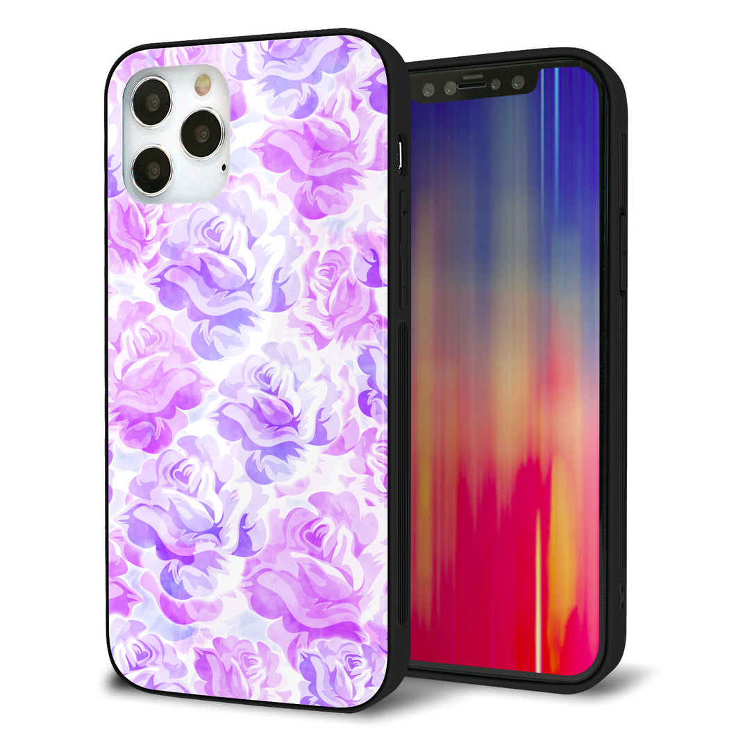 iPhone 12 Pro 強化ガラス＆TPUスマホケース ガラプリ【SC929 ローズ パープル】