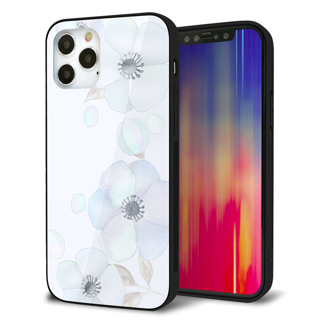 iPhone 12 Pro 強化ガラス＆TPUスマホケース ガラプリ【SC951 ドゥ・フルール（エンジェルブルー）】