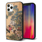 iPhone 12 Pro 強化ガラス＆TPUスマホケース ガラプリ【TA006 紫陽花双鶏】