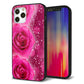 iPhone 12 Pro 強化ガラス＆TPUスマホケース ガラプリ【VA815 3連のバラ】