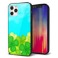 iPhone 12 Pro 強化ガラス＆TPUスマホケース ガラプリ【VA820 四葉のクローバー畑】