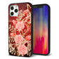 iPhone 12 Pro 強化ガラス＆TPUスマホケース ガラプリ【VA824 魅惑の蝶とピンクのバラ】