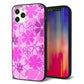 iPhone 12 Pro 強化ガラス＆TPUスマホケース ガラプリ【VA961 重なり合う花 ピンク】