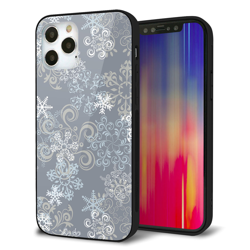 iPhone 12 Pro 強化ガラス＆TPUスマホケース ガラプリ【XA801 雪の結晶】