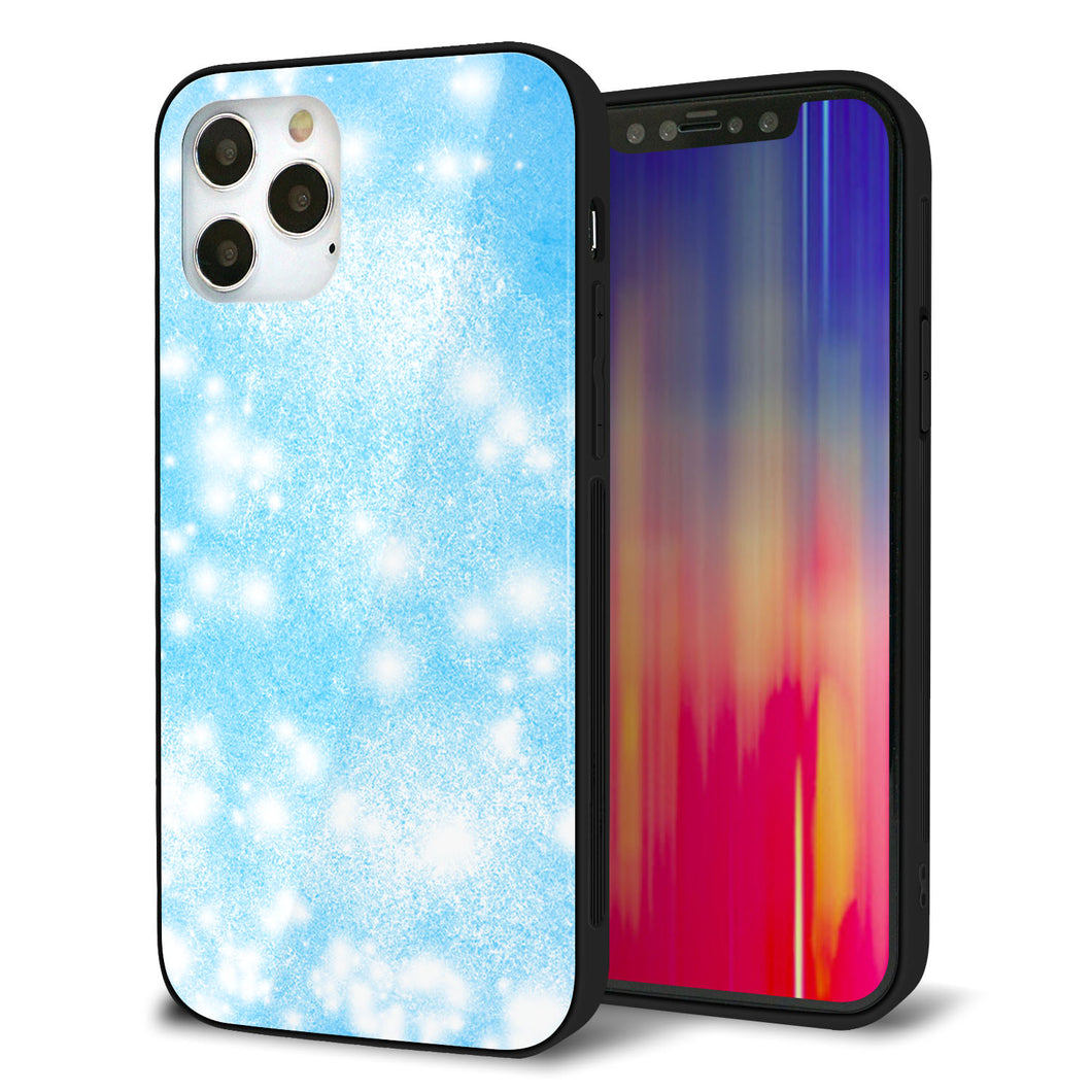 iPhone 12 Pro 強化ガラス＆TPUスマホケース ガラプリ【YJ289 デザインブルー】