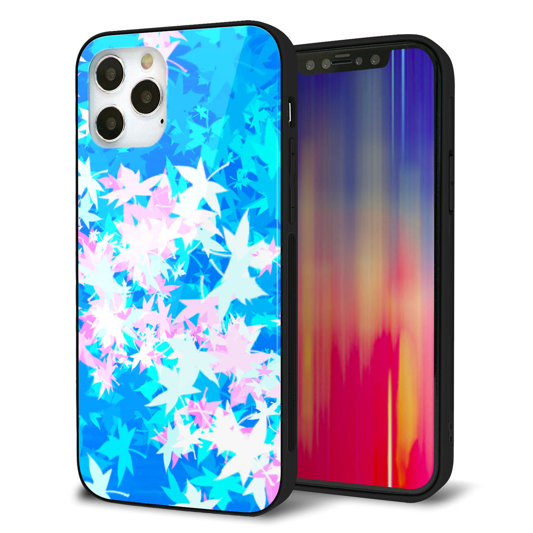 iPhone 12 Pro 強化ガラス＆TPUスマホケース ガラプリ【YJ290 デザインもみじ】