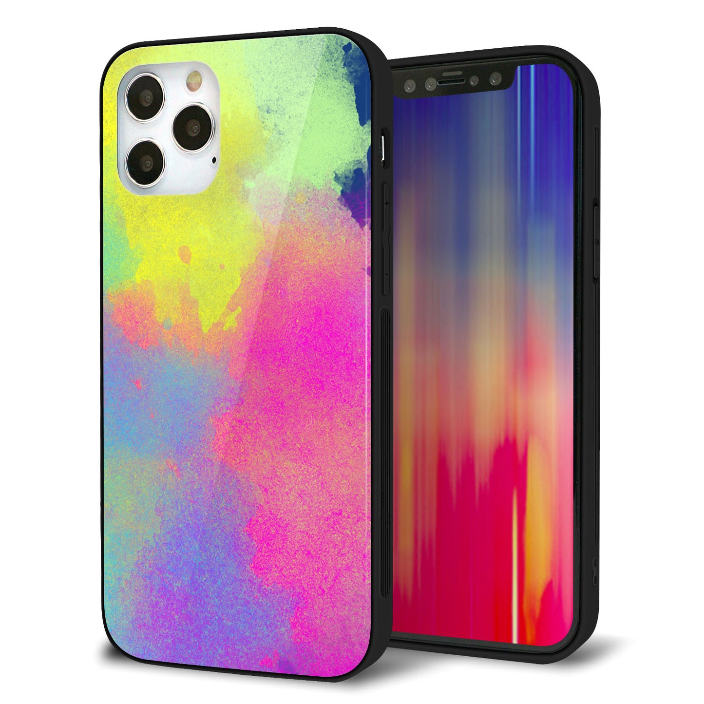 iPhone 12 Pro 強化ガラス＆TPUスマホケース ガラプリ【YJ294 デザイン色彩】