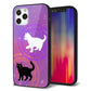 iPhone 12 Pro 強化ガラス＆TPUスマホケース ガラプリ【YJ328 魔法陣猫 キラキラ かわいい ピンク】