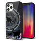 iPhone 12 Pro 強化ガラス＆TPUスマホケース ガラプリ【YJ330 魔法陣猫 キラキラ 黒猫】