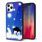 iPhone 12 Pro 強化ガラス＆TPUスマホケース ガラプリ【YJ335 雪の結晶 はちわれ】