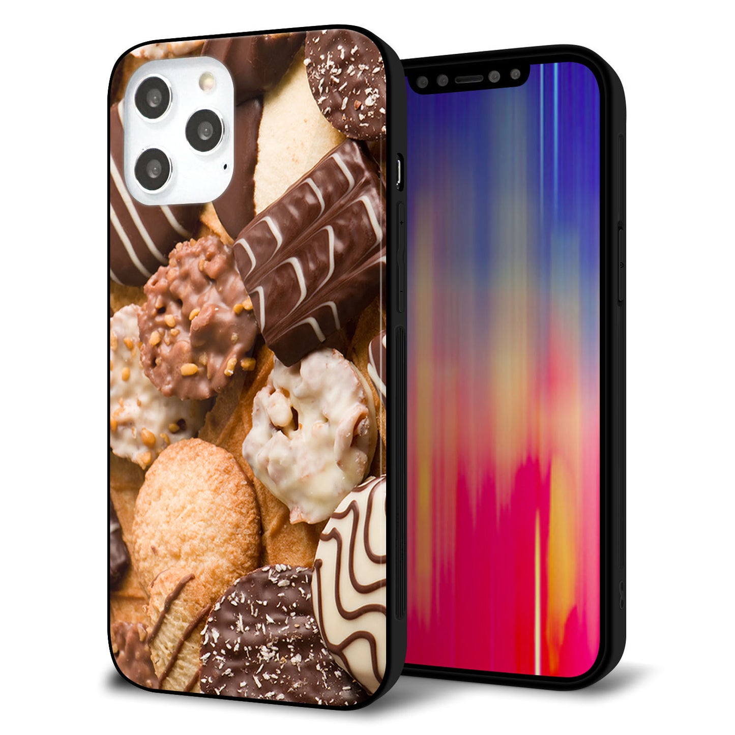 iPhone 12 Pro Max 強化ガラス＆TPUスマホケース ガラプリ【442 クッキー mix】