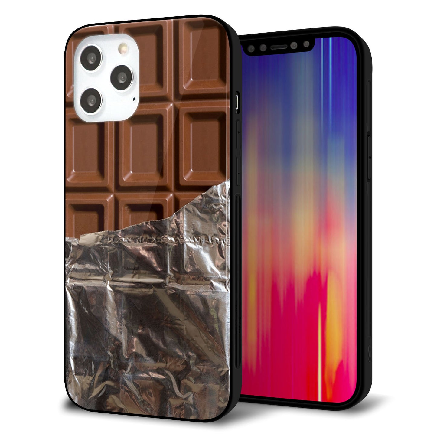 iPhone 12 Pro Max 強化ガラス＆TPUスマホケース ガラプリ【451 板チョコ】