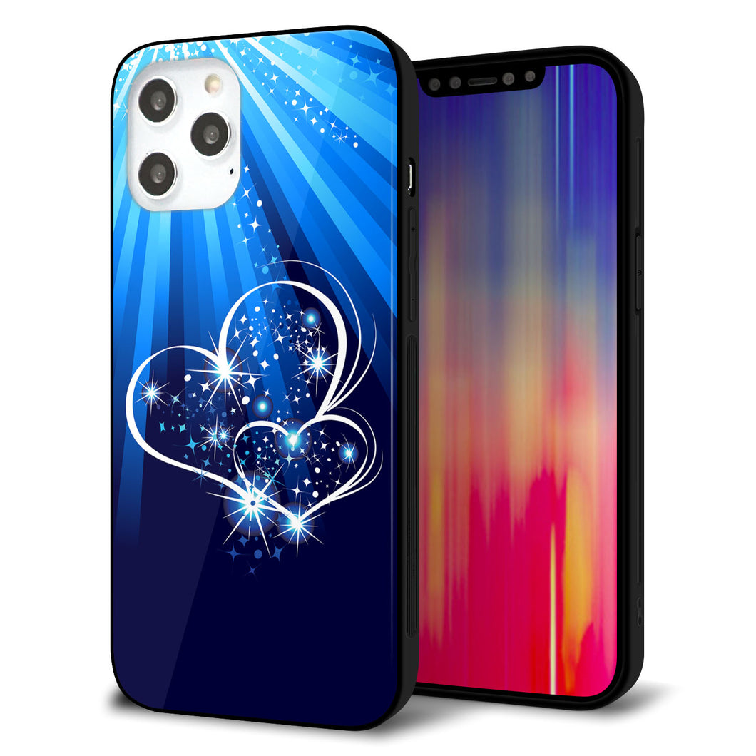 iPhone 12 Pro Max 強化ガラス＆TPUスマホケース ガラプリ【702 スイミングハート】