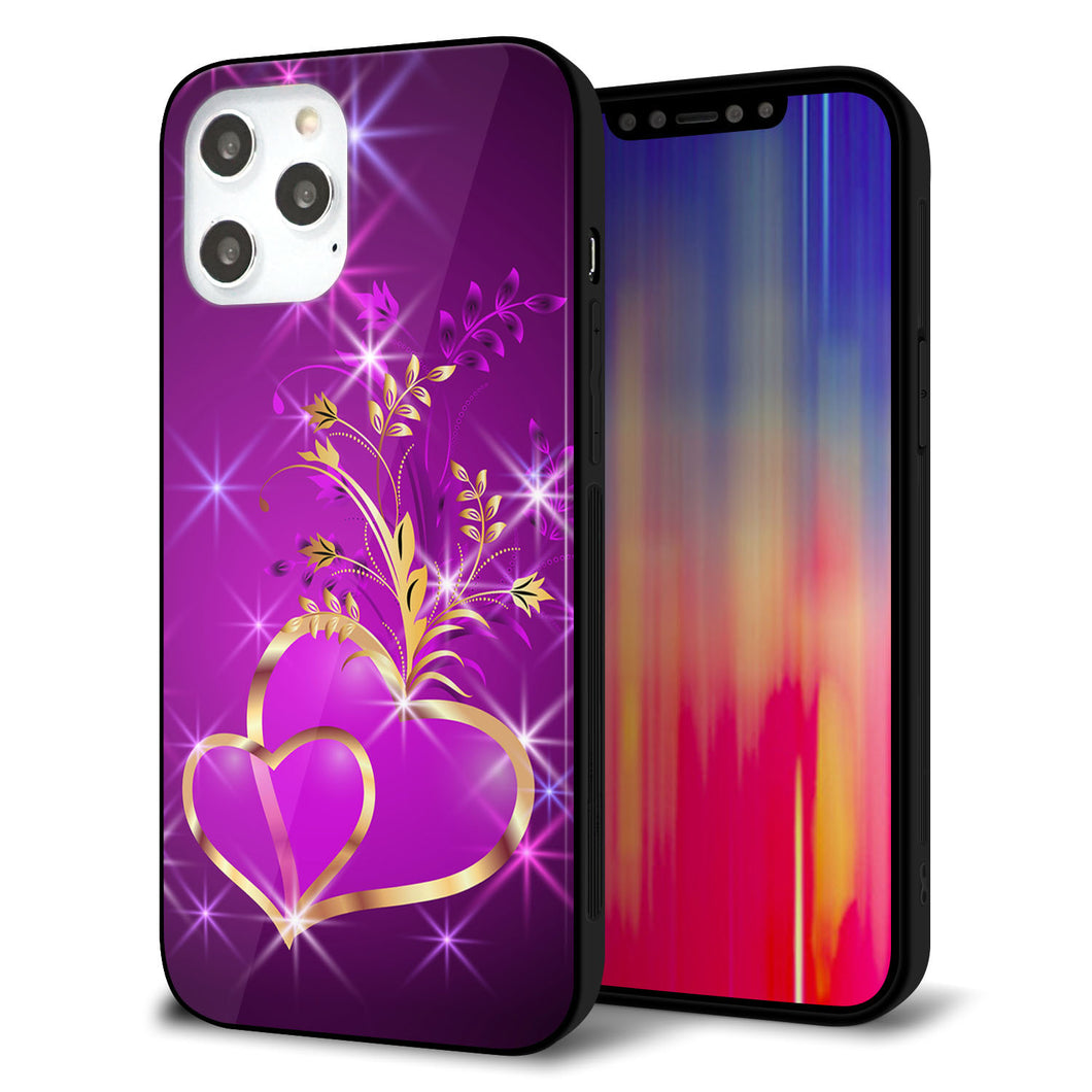 iPhone 12 Pro Max 強化ガラス＆TPUスマホケース ガラプリ【1139 舞い降りるハート】