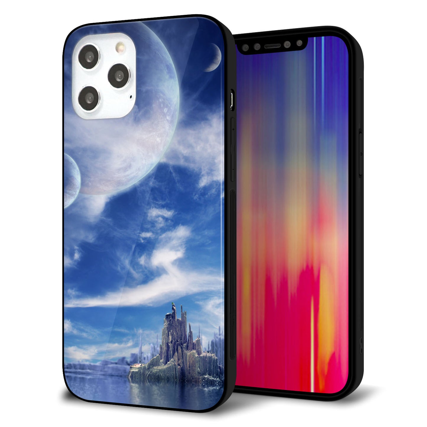 iPhone 12 Pro Max 強化ガラス＆TPUスマホケース ガラプリ【1270 広がる宇宙】