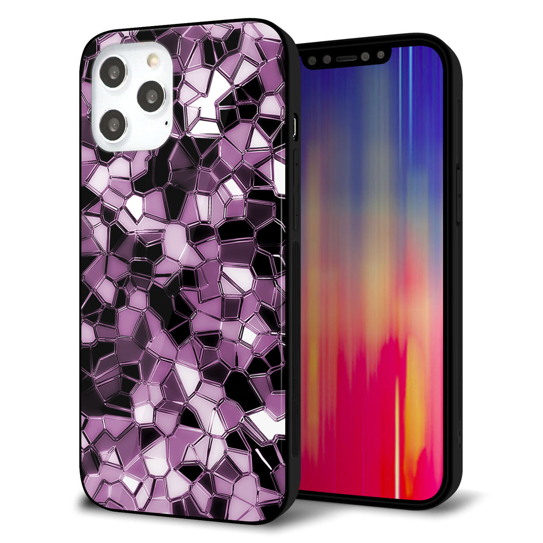 iPhone 12 Pro Max 強化ガラス＆TPUスマホケース ガラプリ【EK837 テクニカルミラーパープル】
