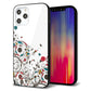 iPhone 12 Pro Max 強化ガラス＆TPUスマホケース ガラプリ【EK908 カラフルな花と鳥】