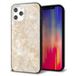 iPhone 12 Pro Max 強化ガラス＆TPUスマホケース ガラプリ【KM872 大理石パール】