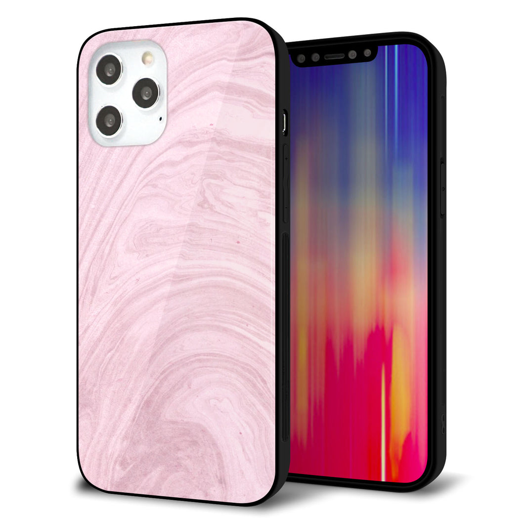 iPhone 12 Pro Max 強化ガラス＆TPUスマホケース ガラプリ【KM873 大理石ラベンダー】