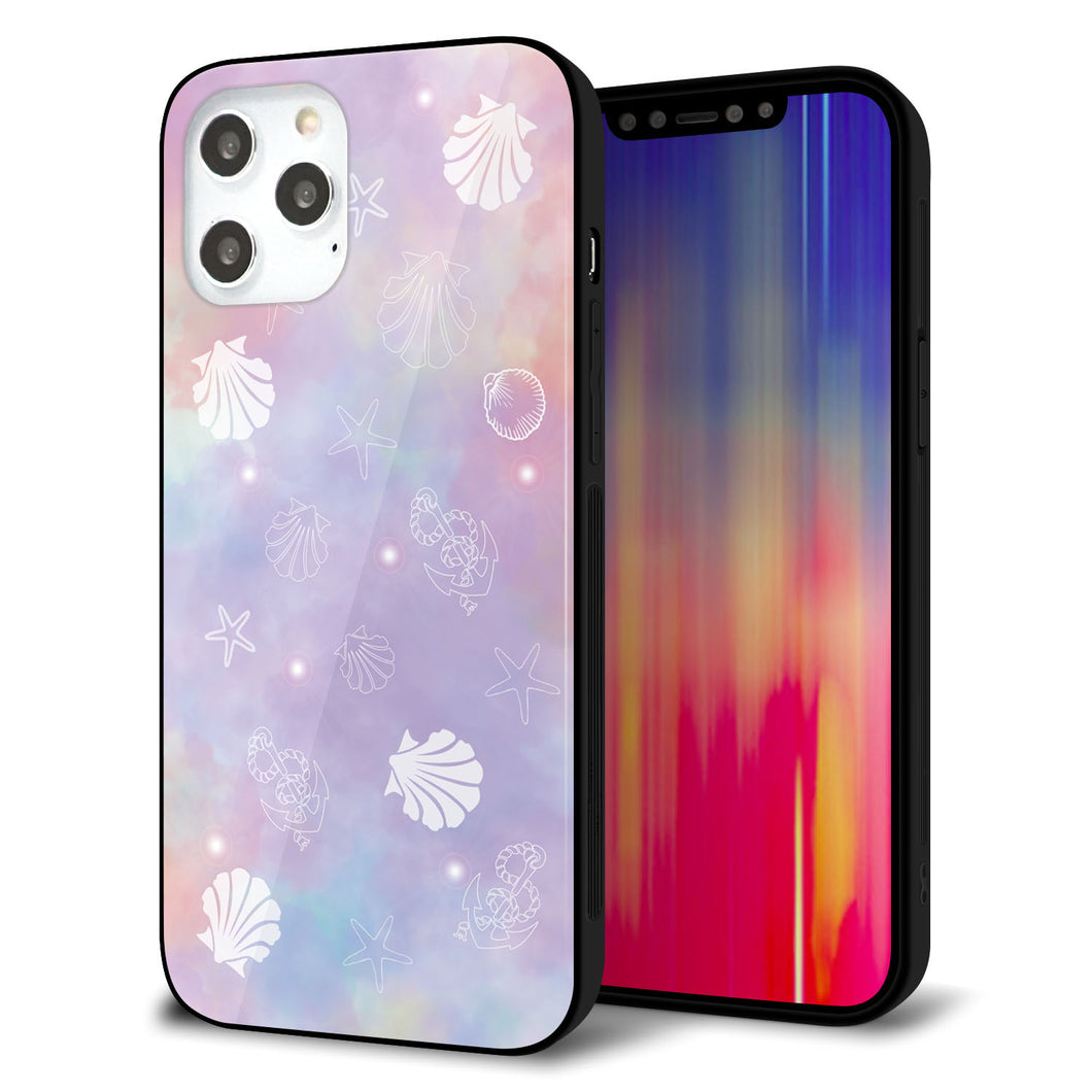iPhone 12 Pro Max 強化ガラス＆TPUスマホケース ガラプリ【KM883 シェル柄】